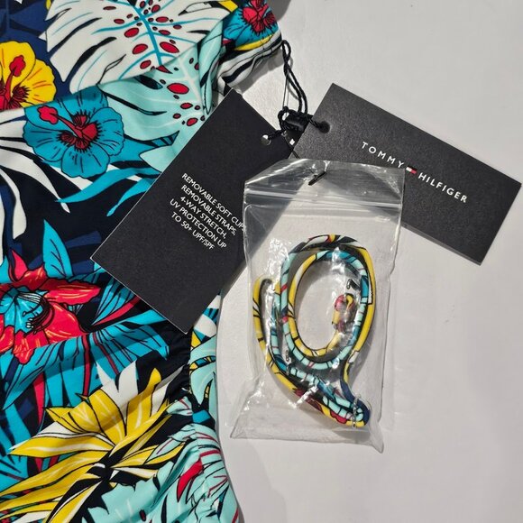 Tommy Hilfiger Printed Off-the-Shoulder Flounce Tankini Top - Picture 6 of 9